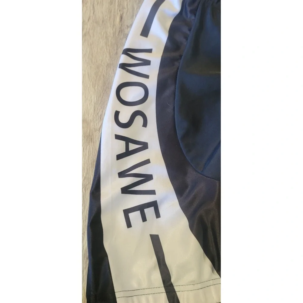 Wosawe Cycling Shorts ‎ Black / White Nylon Spandex Blend Padded Size XL
